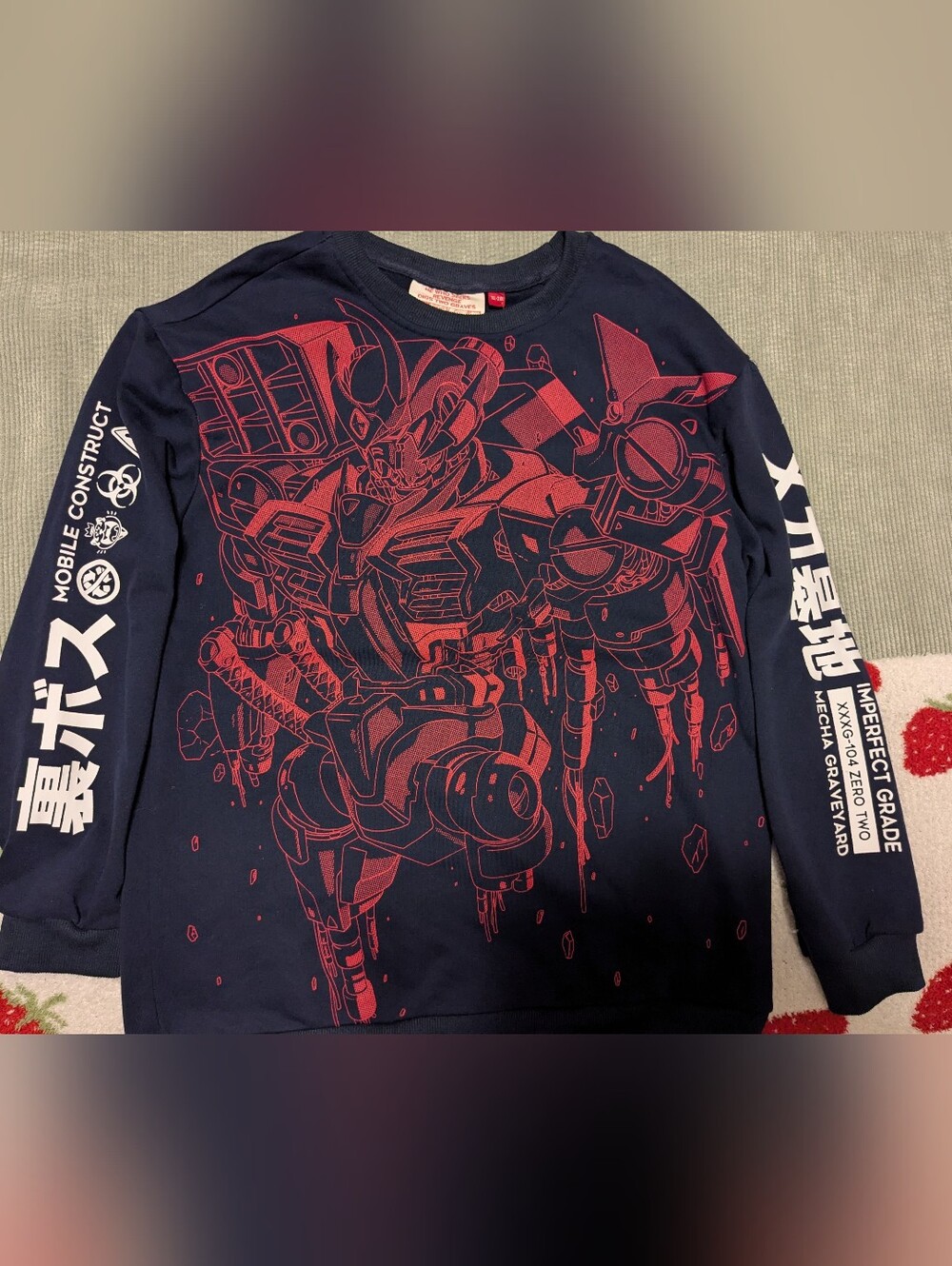 Mecha Graveyard Bosuman Anime Y2K street wear retro Sweatshirt Gundam Japan